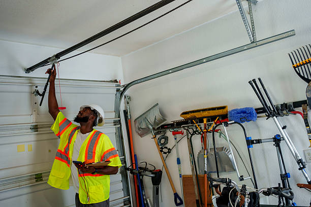 Professional Garage Door Panel Replacement technician working in McCord, OK